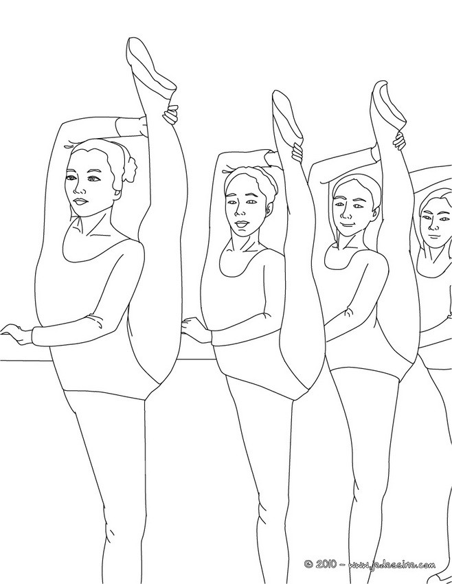 Danse travail à la barre à colorier