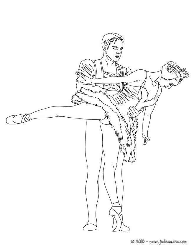 Coloriage couple de danseurs spectacle