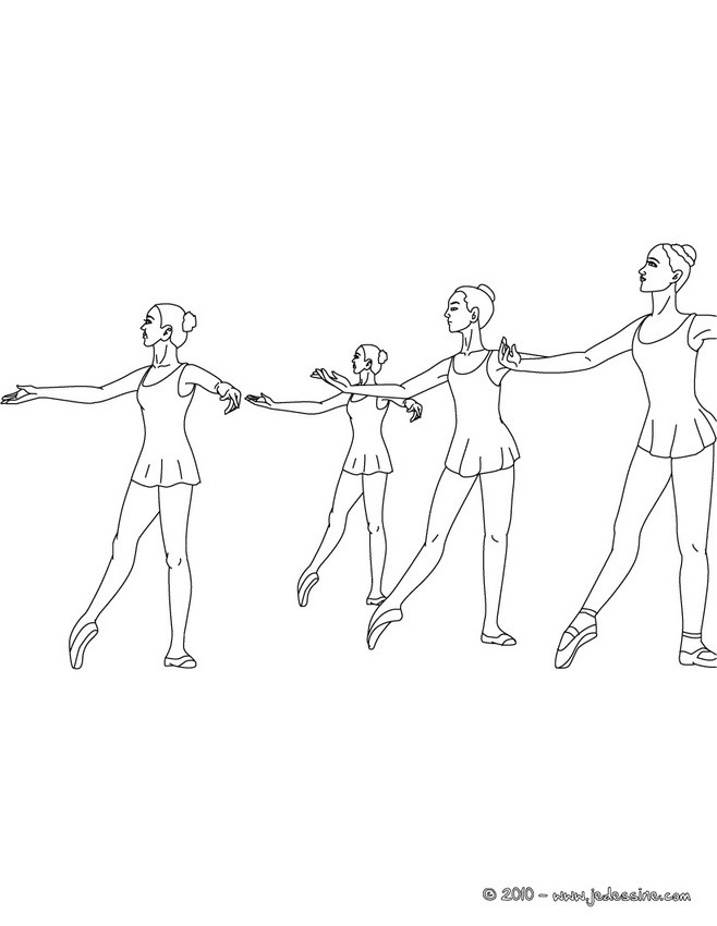 Danseuses en répétition à colorier