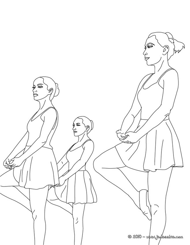Danseuses en répétition à colorier