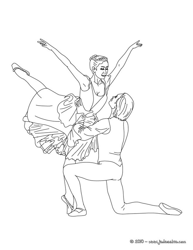 Danseur et danseuse gala à colorier