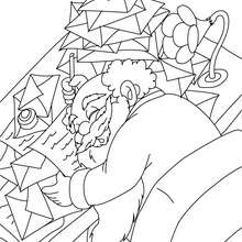 Coloriage Petit papa No�l et listes - Coloriage - Coloriage FETES - Coloriage NOEL - Coloriage PERE NOEL - Coloriages PERE NOEL