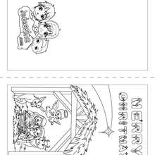 Joyeux Noël Anglais carte à imprimer - Coloriage - Coloriage FETES - Coloriage NOEL - Coloriage CARTES DE VOEUX NOEL - Coloriage CARTE DE VOEUX NOEL GRATUIT