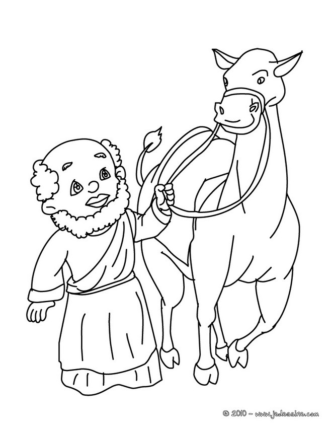 Dromadaire et Roi mage à colorier