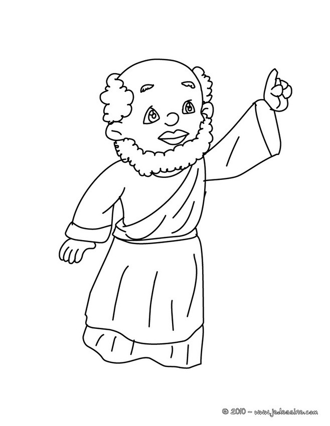Roi mage doigt levé à colorier