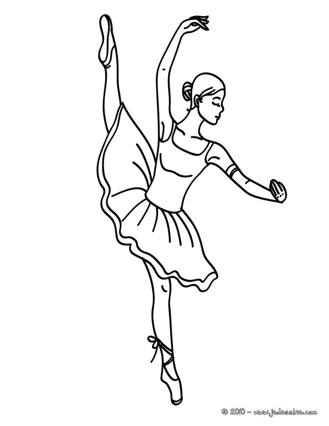 Danseuse lever de jambe à colorier