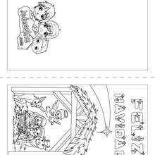 Coloriage Joyeux Noël Anglais - Coloriage - Coloriage FETES - Coloriage NOEL - Coloriage CARTES DE VOEUX NOEL - Coloriage CARTE DE VOEUX NOEL GRATUIT