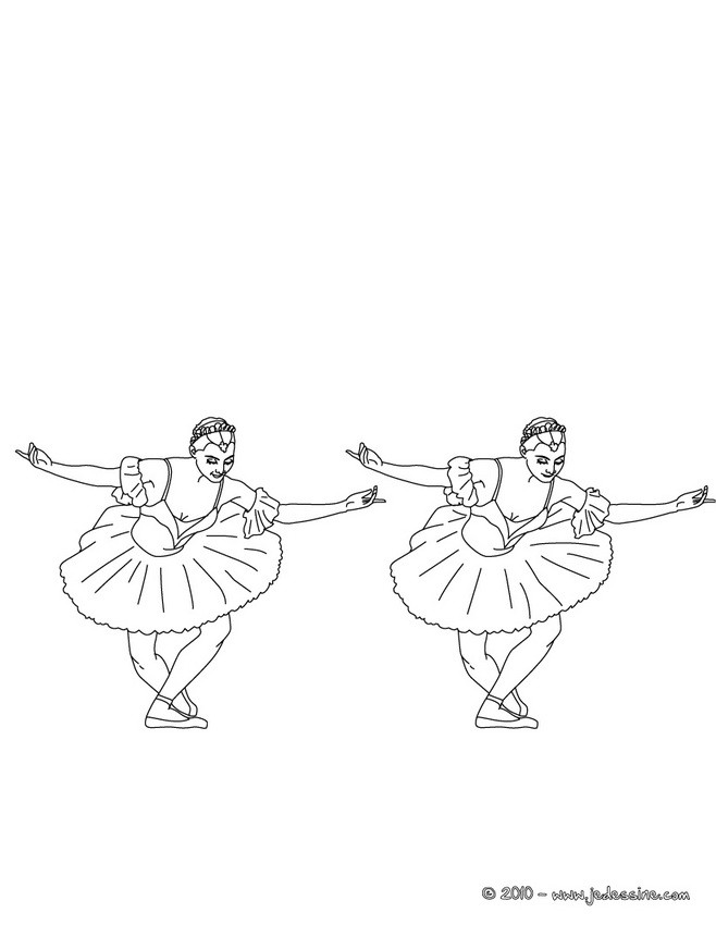 Coloriage 2 danseuses tutu plateau
