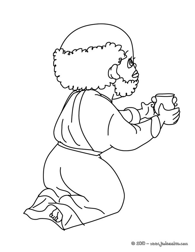 Roi mage au verre à colorier