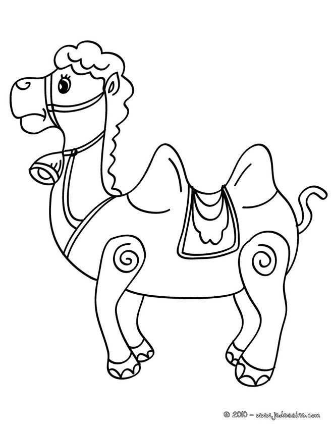 Coloriage Chameau Noël