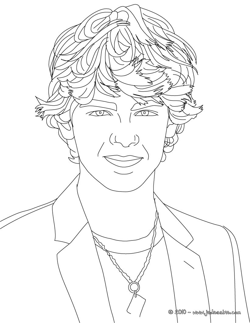 Coloriage portrait Joe Jonas