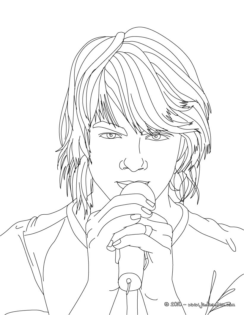 Joe Jonas au micro à colorier