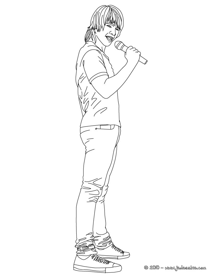 Coloriage Joe Jonas au micro