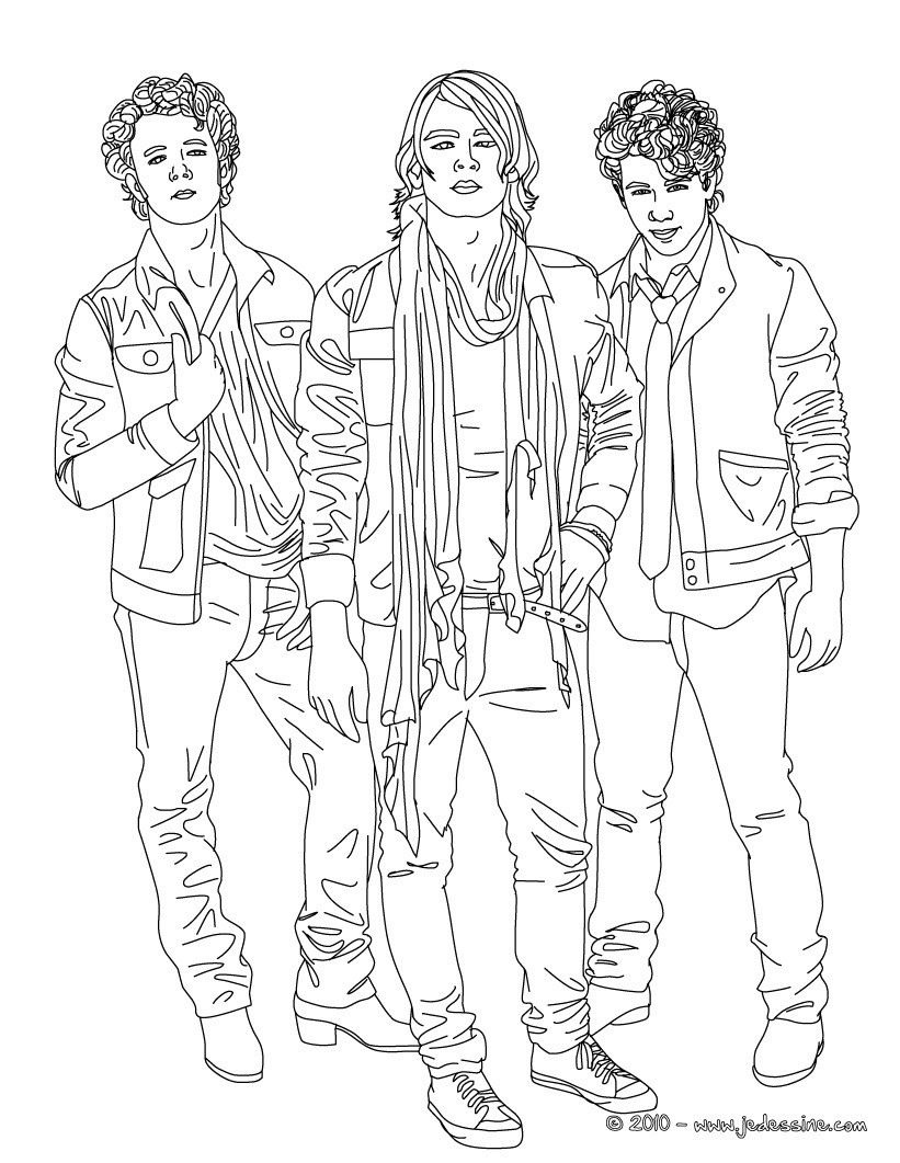 Coloriage 3 Jonas Brothers à imprimer