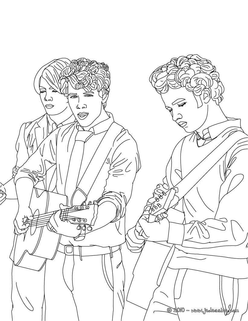 Les Jonas Brothers en concert à colorier