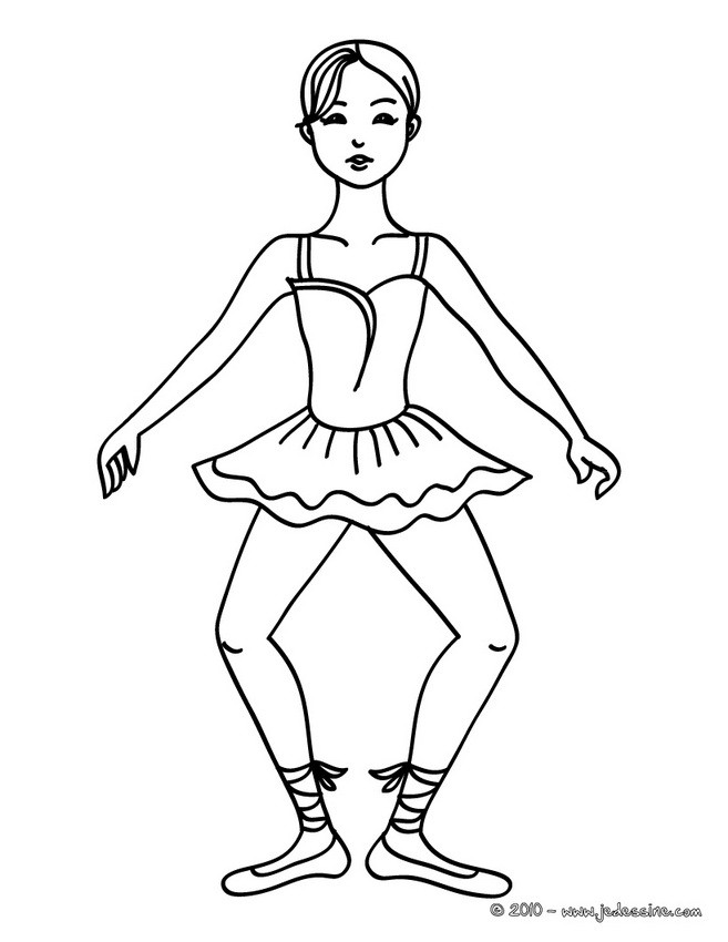 Coloriage danseuse répétition plié