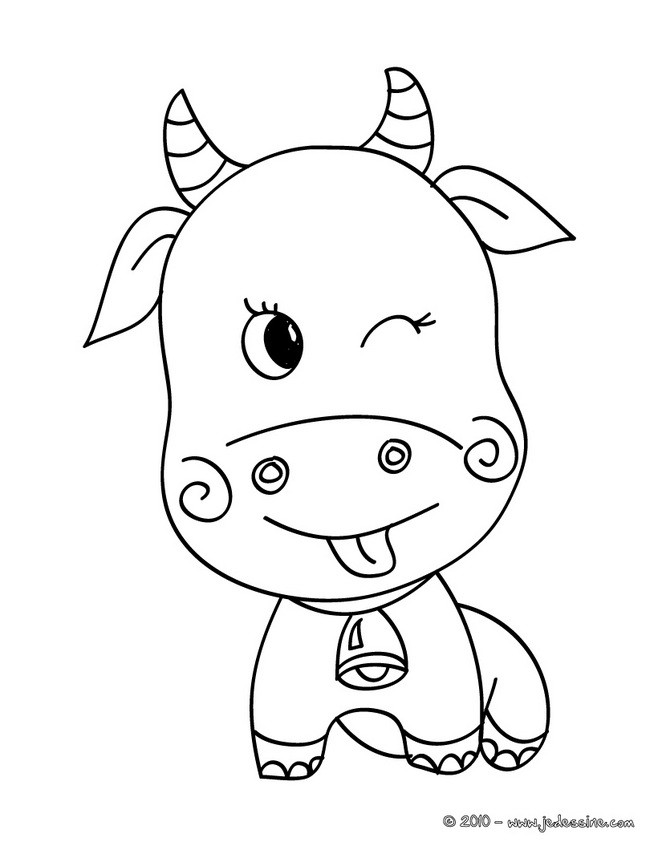 Coloriage Vache de Noël