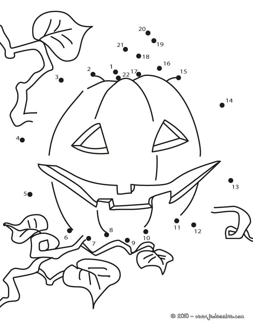 Jeu de points   relier Citrouille d Halloween