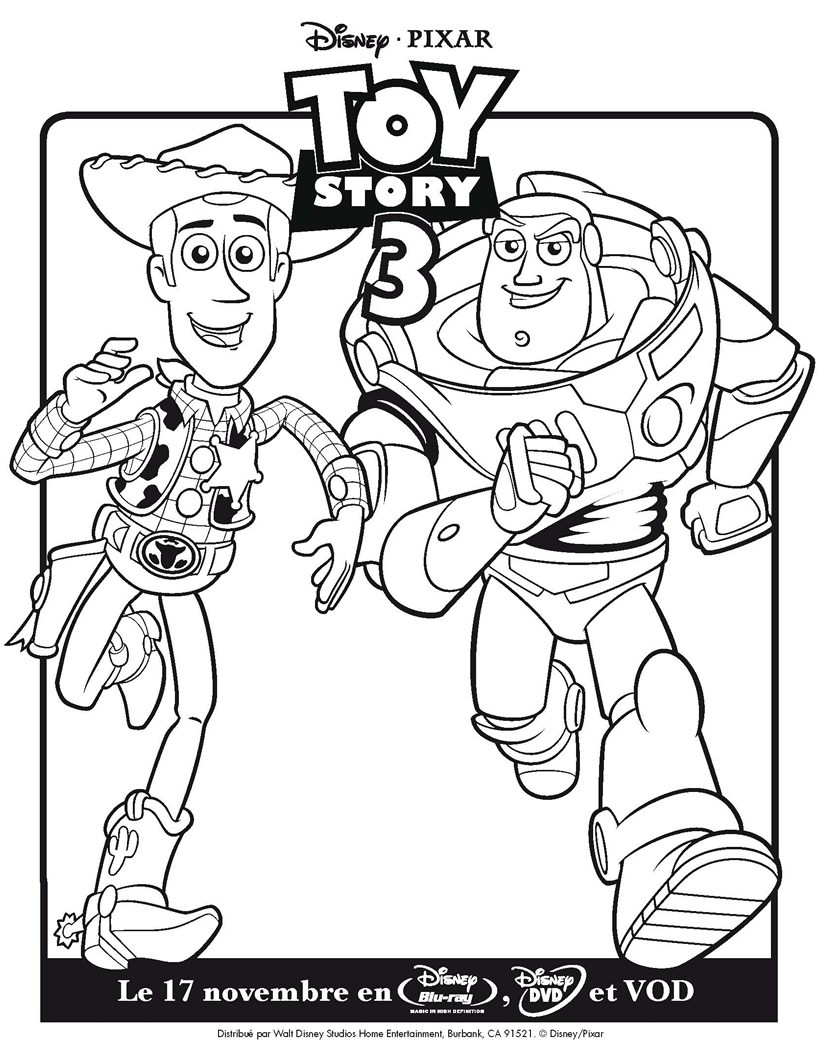 Coloriage Toy Story 3 Woody et Buzz