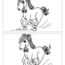 Petit Poney 5 différences - Jeux - Jeux des différences en ligne - Différences niveau facile