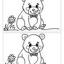Ourson fleur 5 différences - Jeux - Jeux des différences en ligne - Différences niveau facile