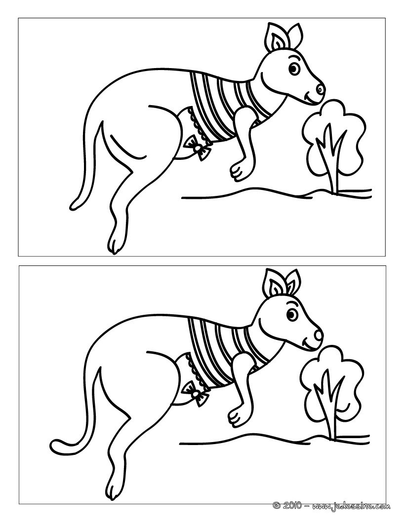 Kangourou rayé 5 différences
