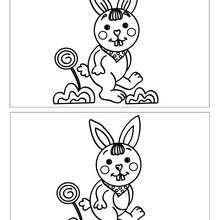 Lapin sucette 5 différences - Jeux - Jeux des différences en ligne - Différences niveau facile