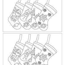 Chaussettes Noël 5 différences - Jeux - Jeux des différences en ligne - Jeux des différences de Noël