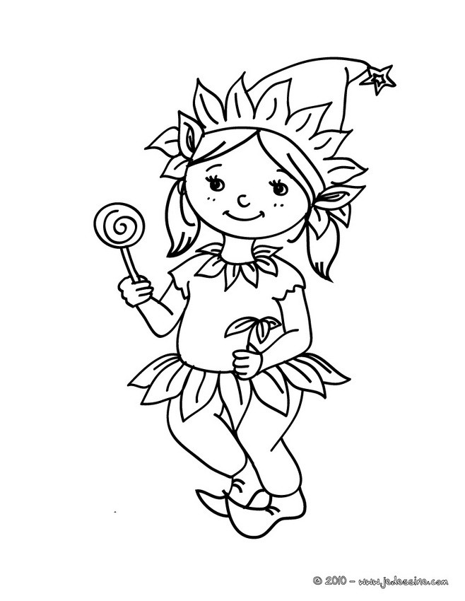 Coloriage costume carnaval lutin