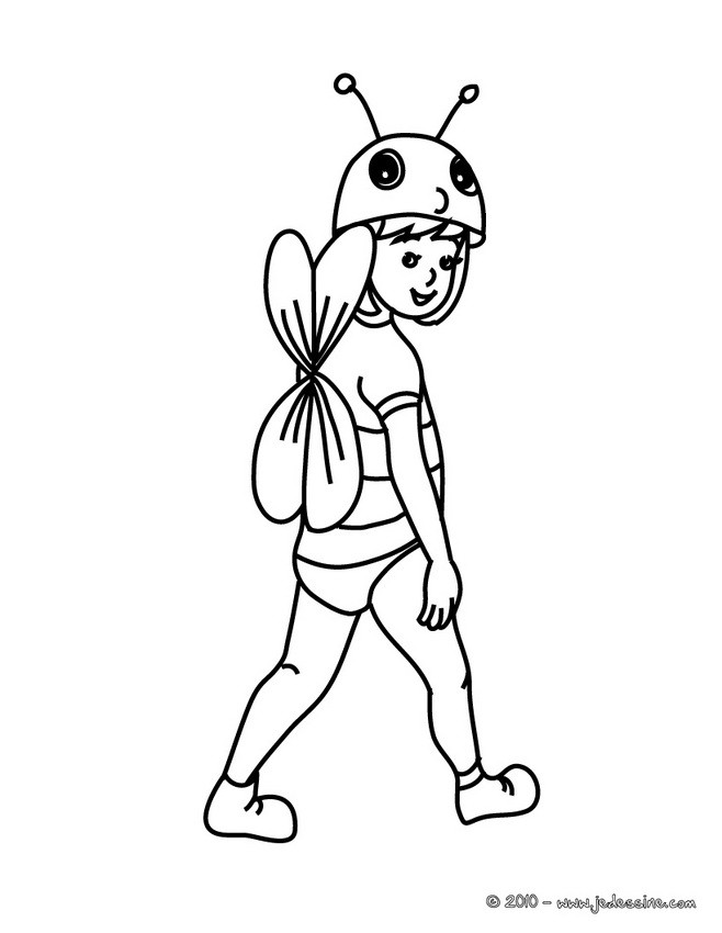 Coloriage costume carnaval coccinelle