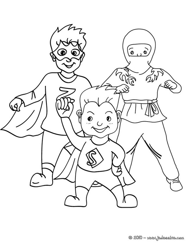 Coloriage costume carnaval super-héros