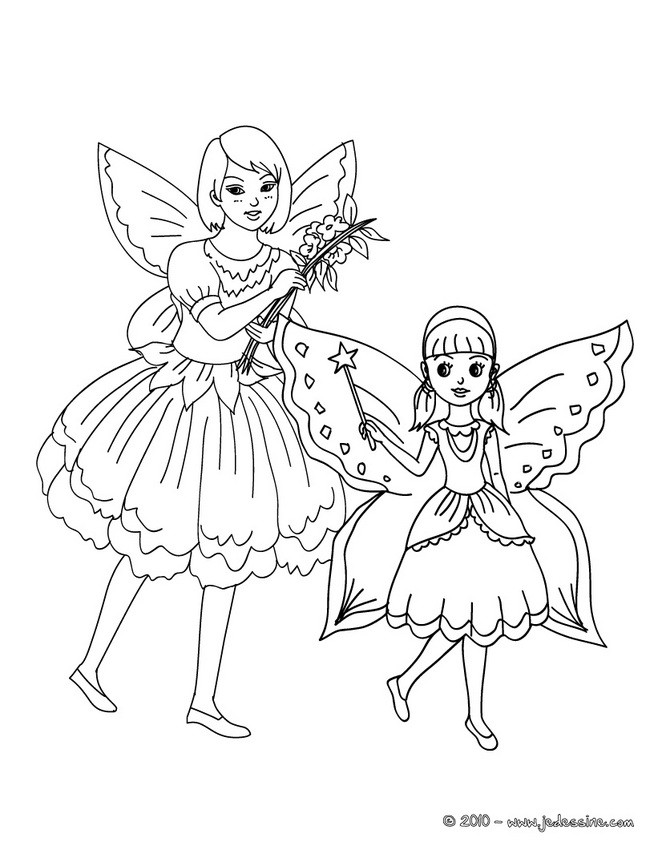 Coloriage costume carnaval petites fées