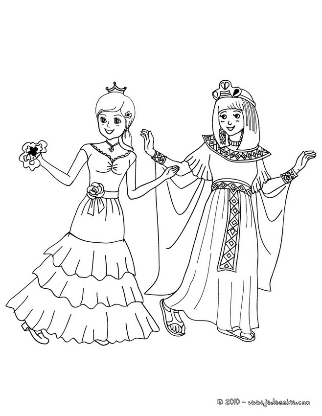 Coloriage costume carnaval reines