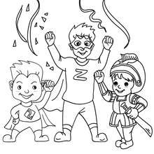 Super héros costume à colorier