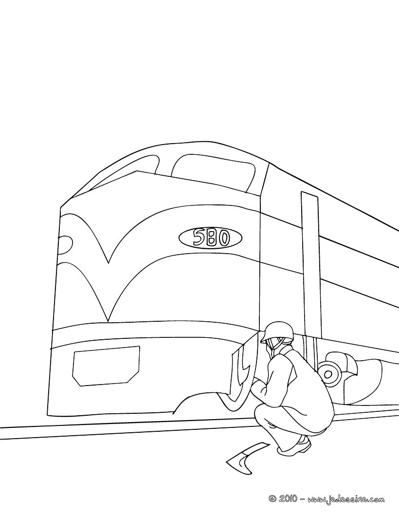 Réparateur de train à colorier