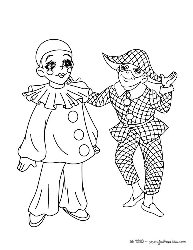 Coloriage Pierrot Et Colombine A Imprimer