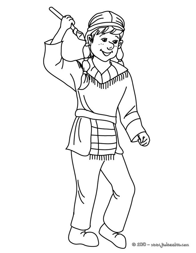 Coloriage costume carnaval indien