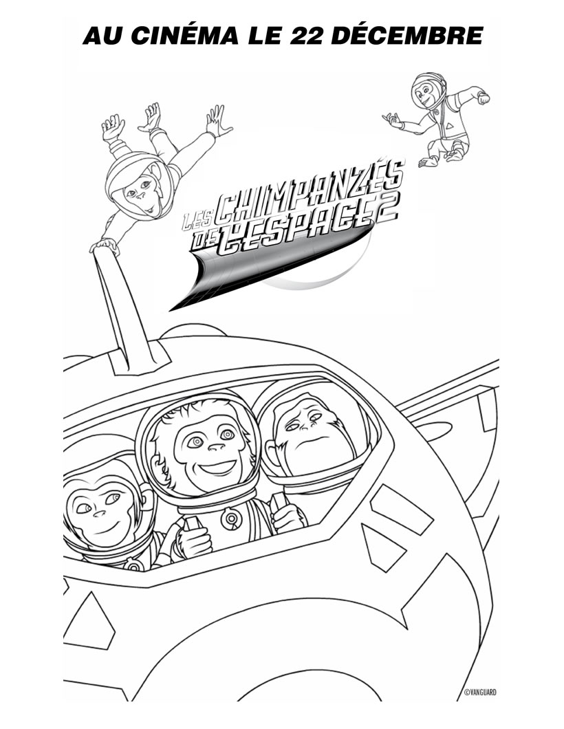 Coloriages coloriage chimpanzes de l espace gratuit fr hellokids Coloriage CHIMPANZES de l ESPACE gratuit