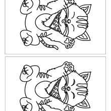Chaton rayé 10 différences - Jeux - Jeux des différences en ligne - Différences niveau moyen