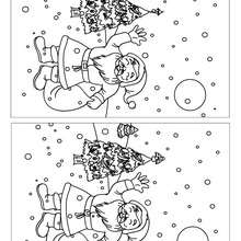 Père noël sous la neige10 différences - Jeux - Jeux des différences en ligne - Jeux des différences de Noël