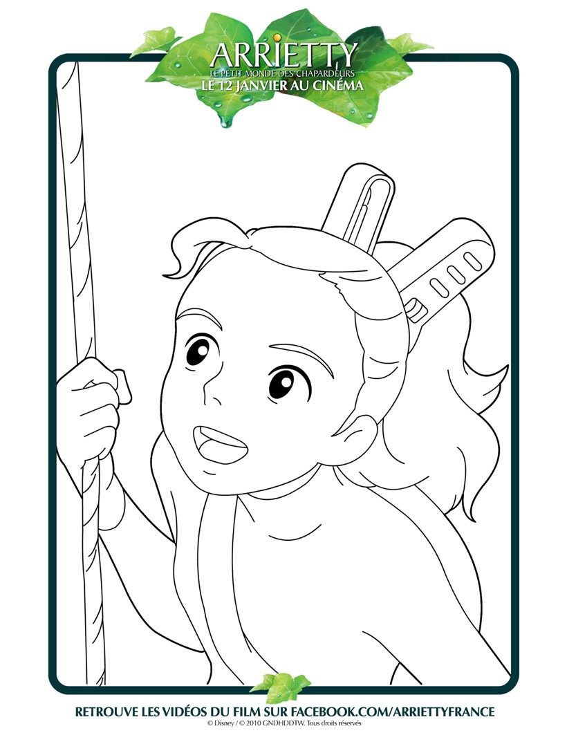 Coloriages visage d arrietty fr hellokids Coloriage Visage d Arrietty