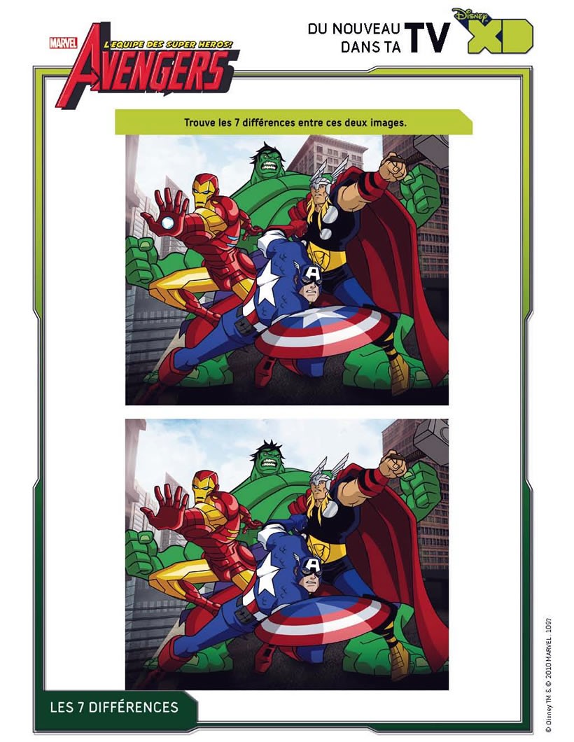 Jeu des diff�rences AVENGERS