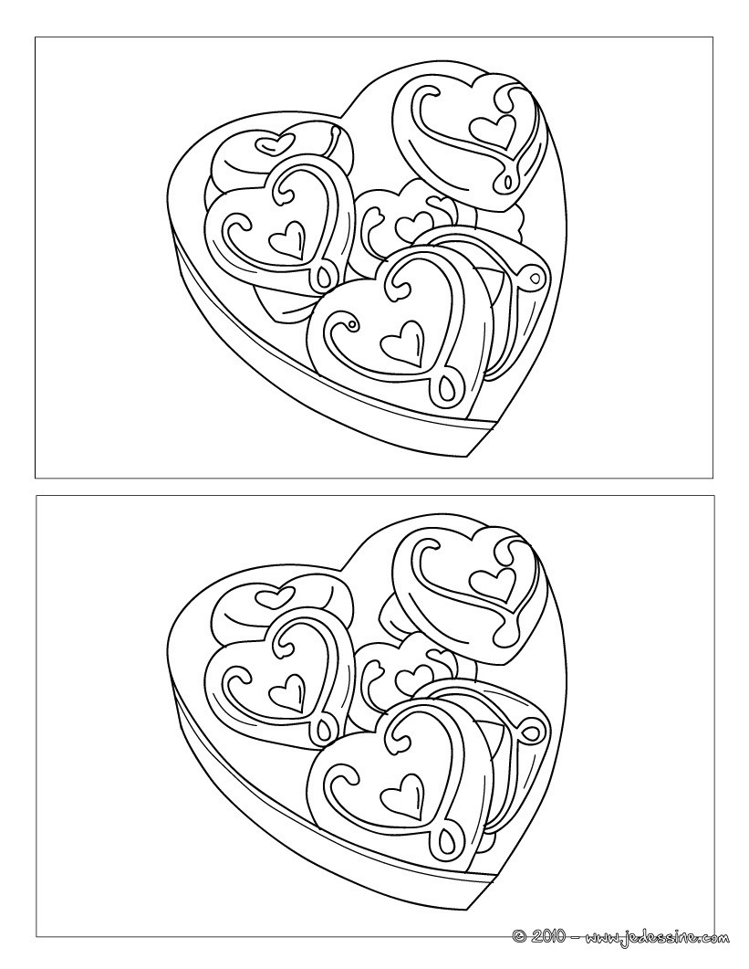 Jeux des 10 différences boîte coeur