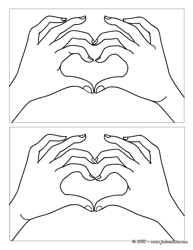 Jeux des 10 différences mains en coeur