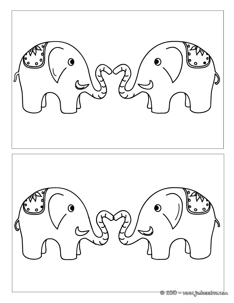 Jeux des 10 différences éléphants