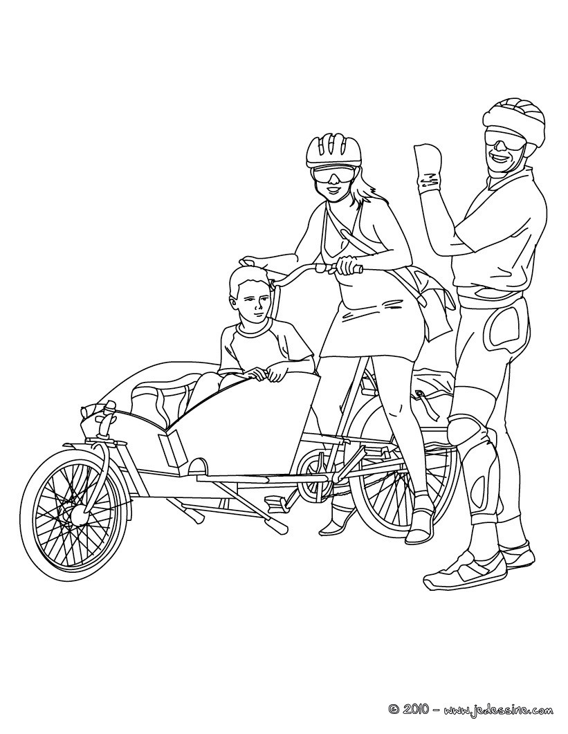 Coloriage vélo de transport
