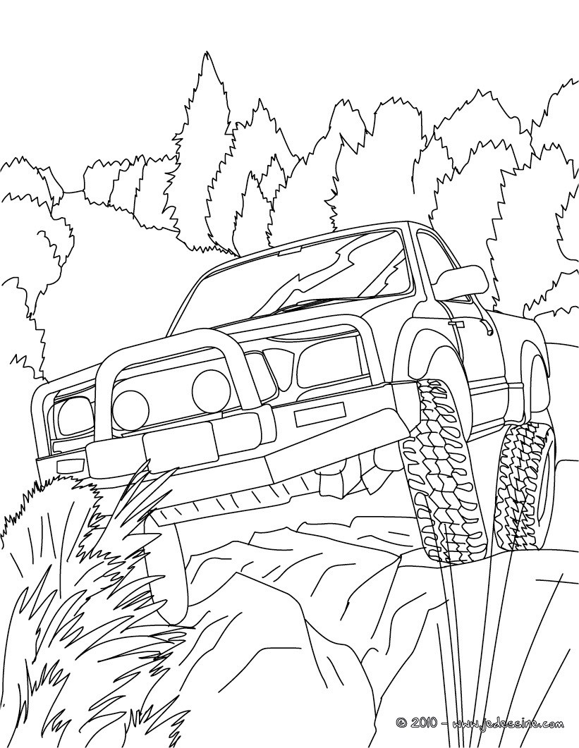 Coloriages pick up tout terrain de face à colorier - fr.hellokids.com