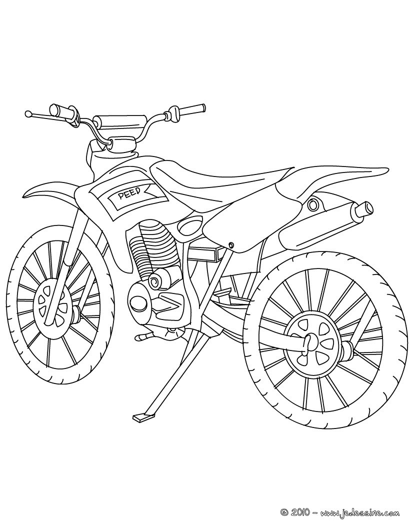 coloriage moto cross profil