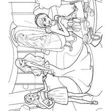 Coloriage de Barbie, Carry et Taylor