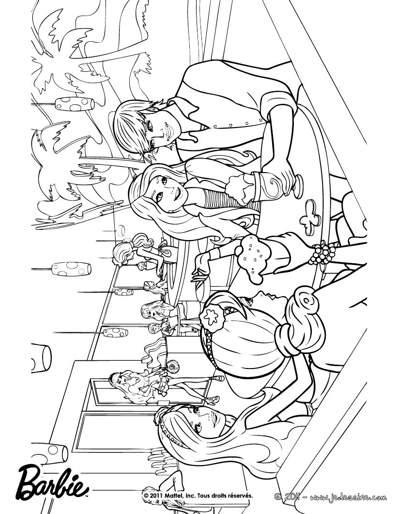 Coloriage de Barbie, Ken et ses amies
